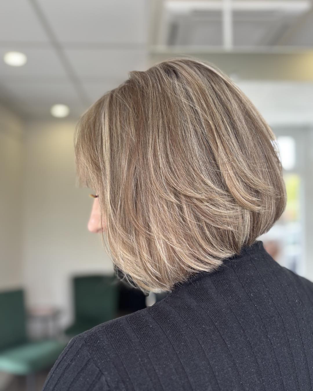 ash toned highlights on a short layered bob hair cut ash toned highlights on a short layered bob hair cut