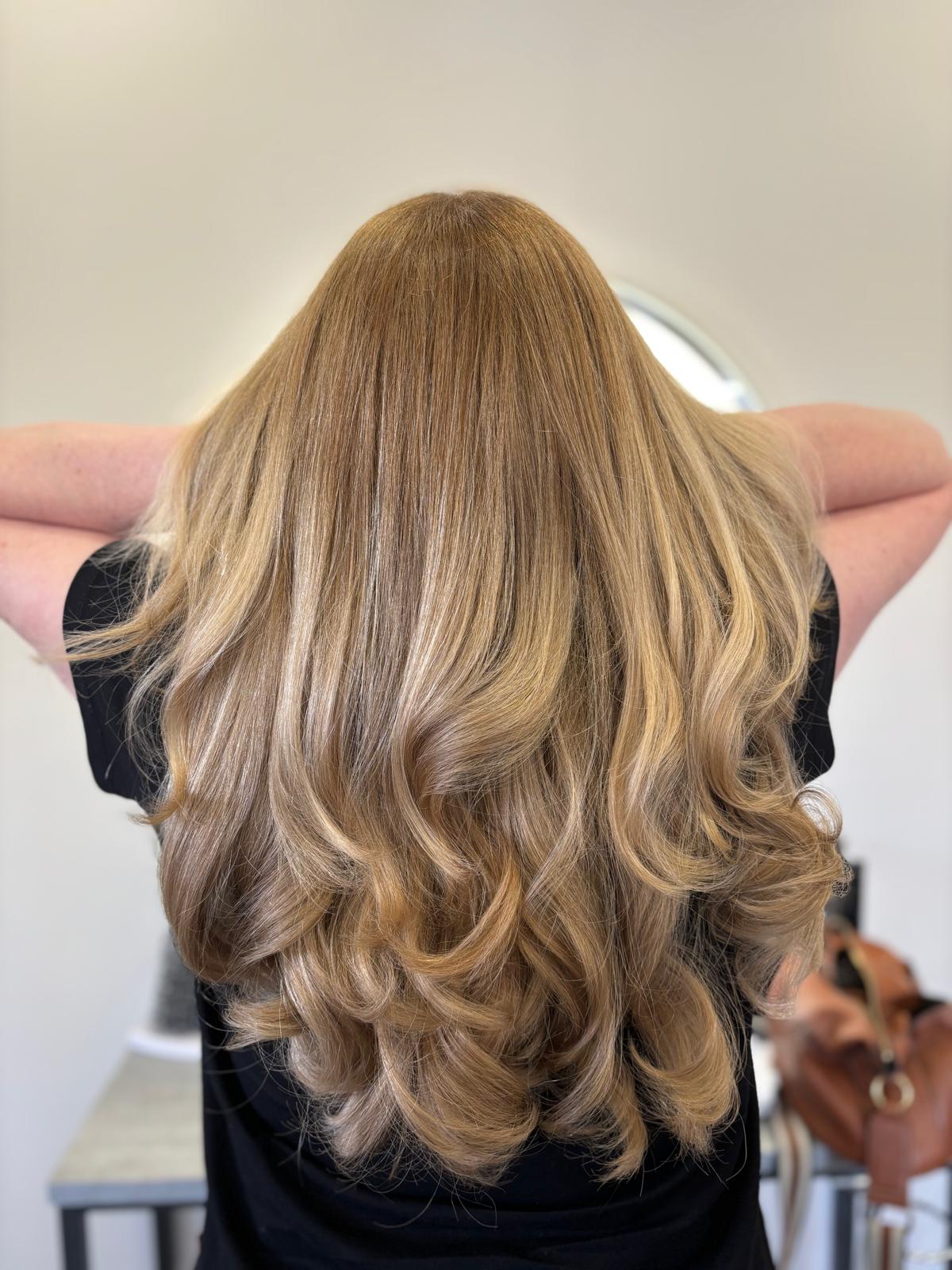 bouncy blow dry below the shoulder at brooklyns salon high wycombe